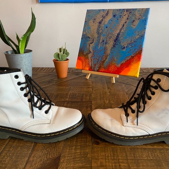 Womens Dr. Martens 1460 8-Eye Boot - White - Picture 4 of 6